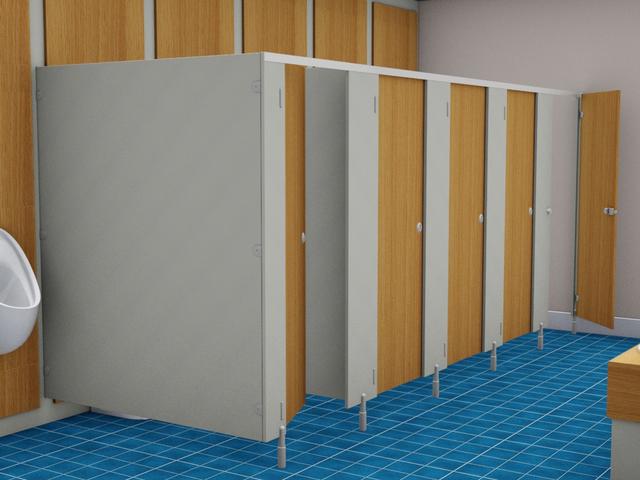 Original Washroom toilet cubicles, Vanity unis and Service duct panels