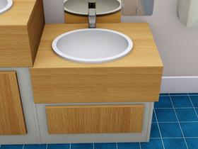 Vanity unit with inset bowls