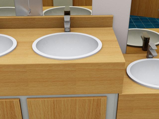 Vanity unit with inset bowls