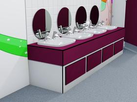 Vanity unit with inset bowls 