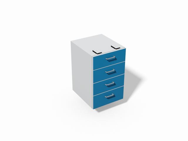 Single 4 drawer unit