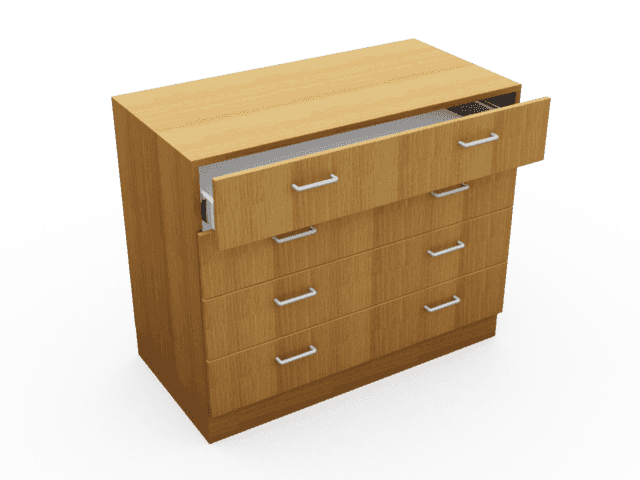 Double 4 drawer unit