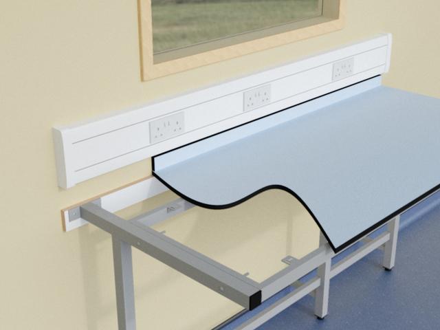 T Frame laboratory support system with Trespa Toplab base worktop