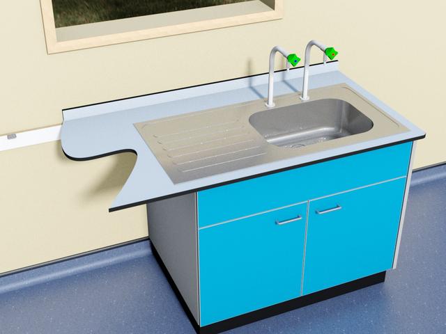 Single bowl with left hand drainer on sink unit