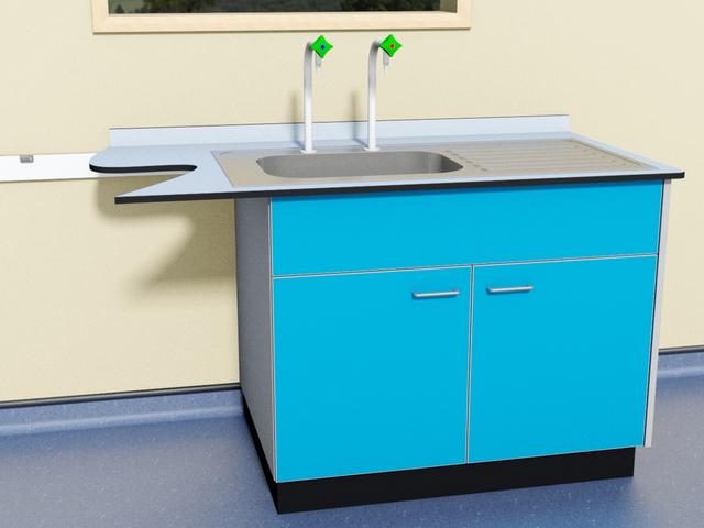 Single bowl with right hand drainer on sink unit