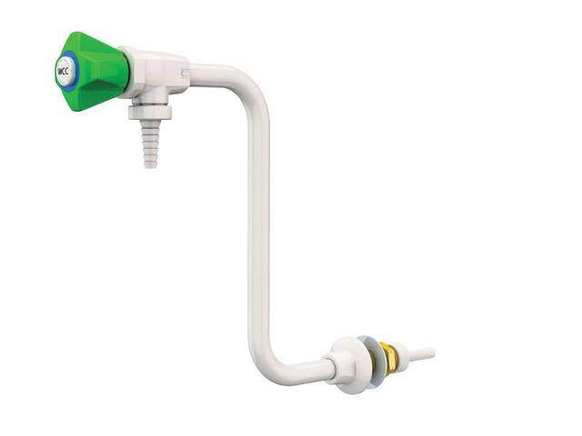 Wall mounted pillar tap with hand wheel & plastic nozzle