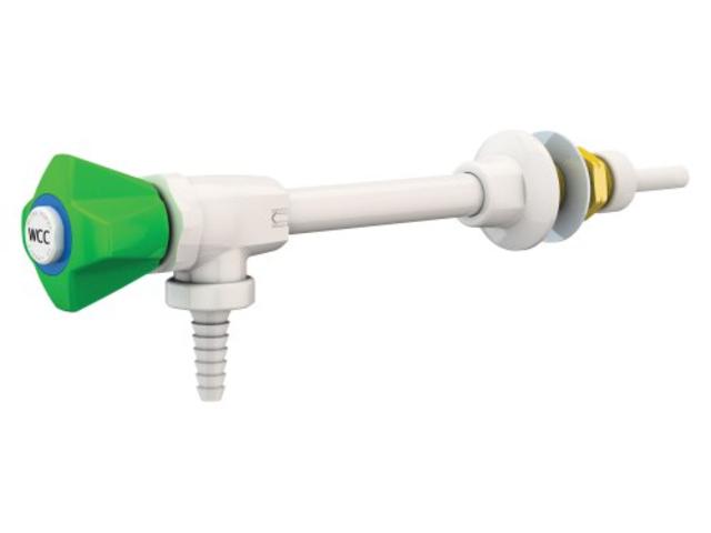 Wall mounted tap with hand wheel & plastic nozzle